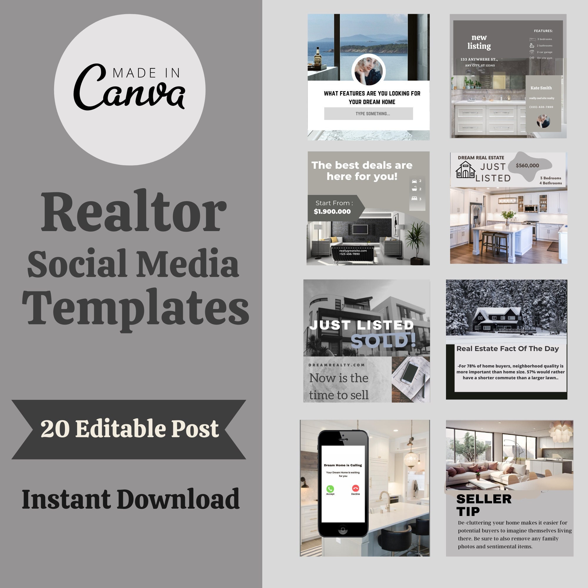 Real Estate Photography Social Media Content (Download Now) 