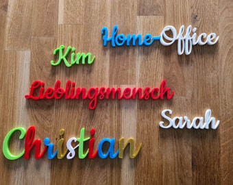 Personalisierter Schriftzug / Name | auch mehrfarbig | 3D gedruckt