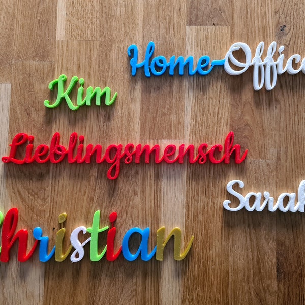 Personalisierter Schriftzug / Name | auch mehrfarbig | 3D gedruckt