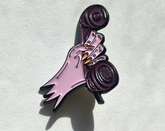 Calling Collect Payphone Enamel Pin 1.25”