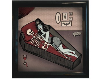 Cozy Coffin Vampire Fine Art Print