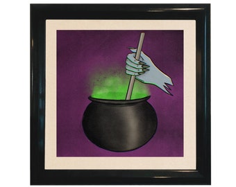 Hand Stirring Cauldron Fine Art Print
