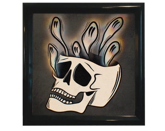 Haunted Skull Fine Art Print 8"x8"