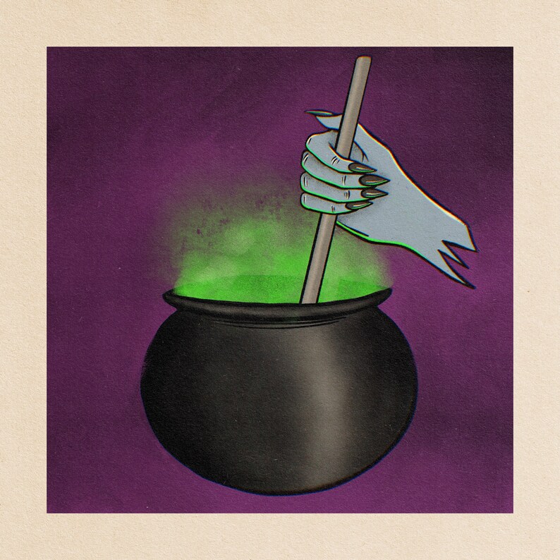 Hand Stirring Cauldron Fine Art Print - Etsy
