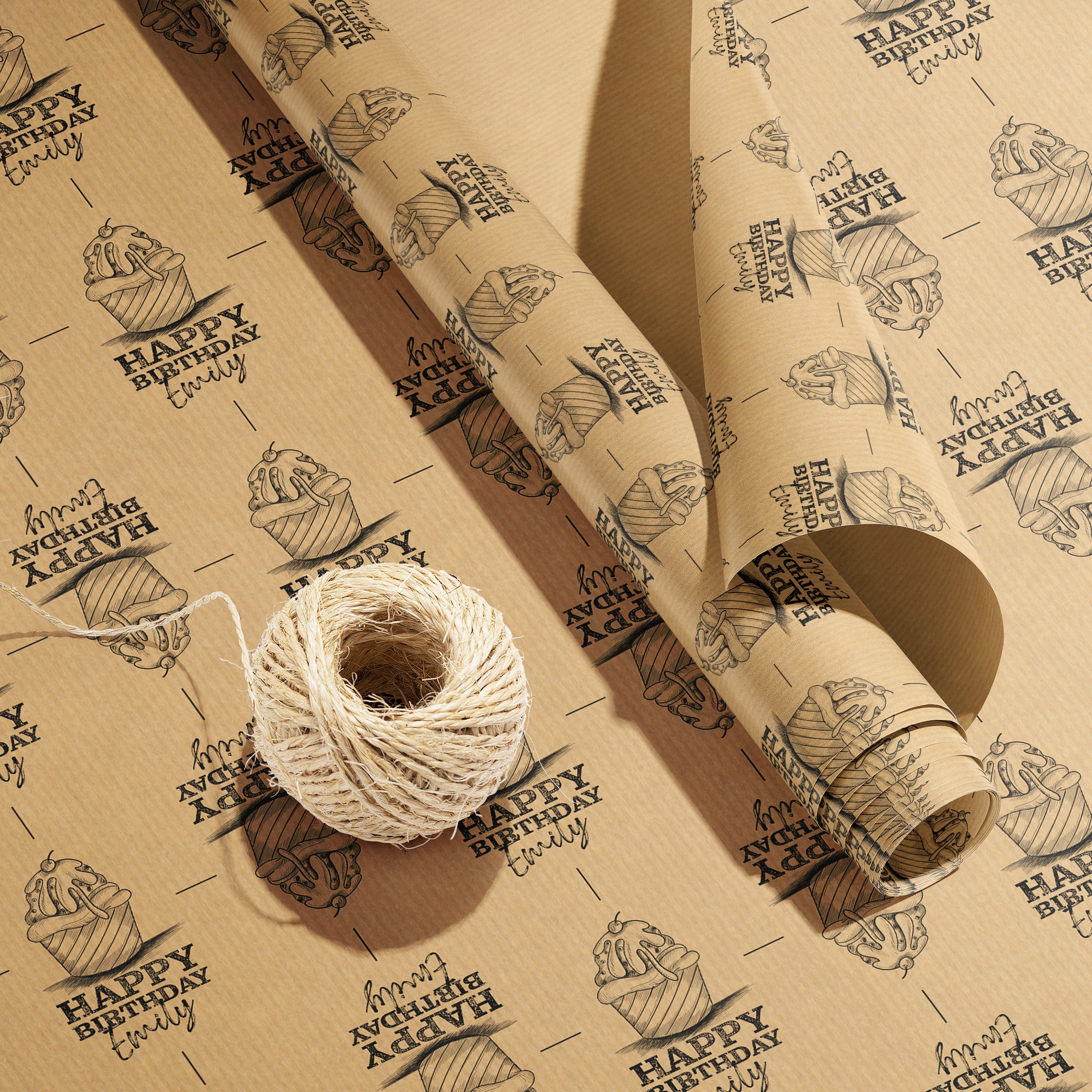 Birthday Kraft Gift Wrapping Paper Rolls Stag Brown Recycled Paper Kraft  Gift Wrap for All Occasions 