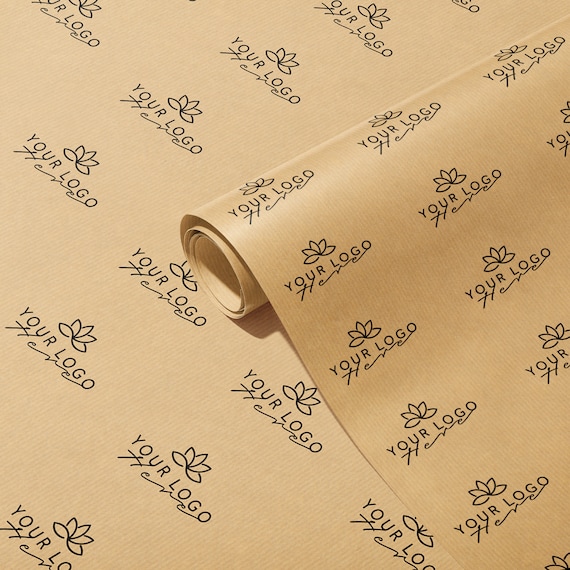 Custom Logo Printed Kraft Wrapping Paper Brown Recycled Paper Kraft Wrap  for Businesses 