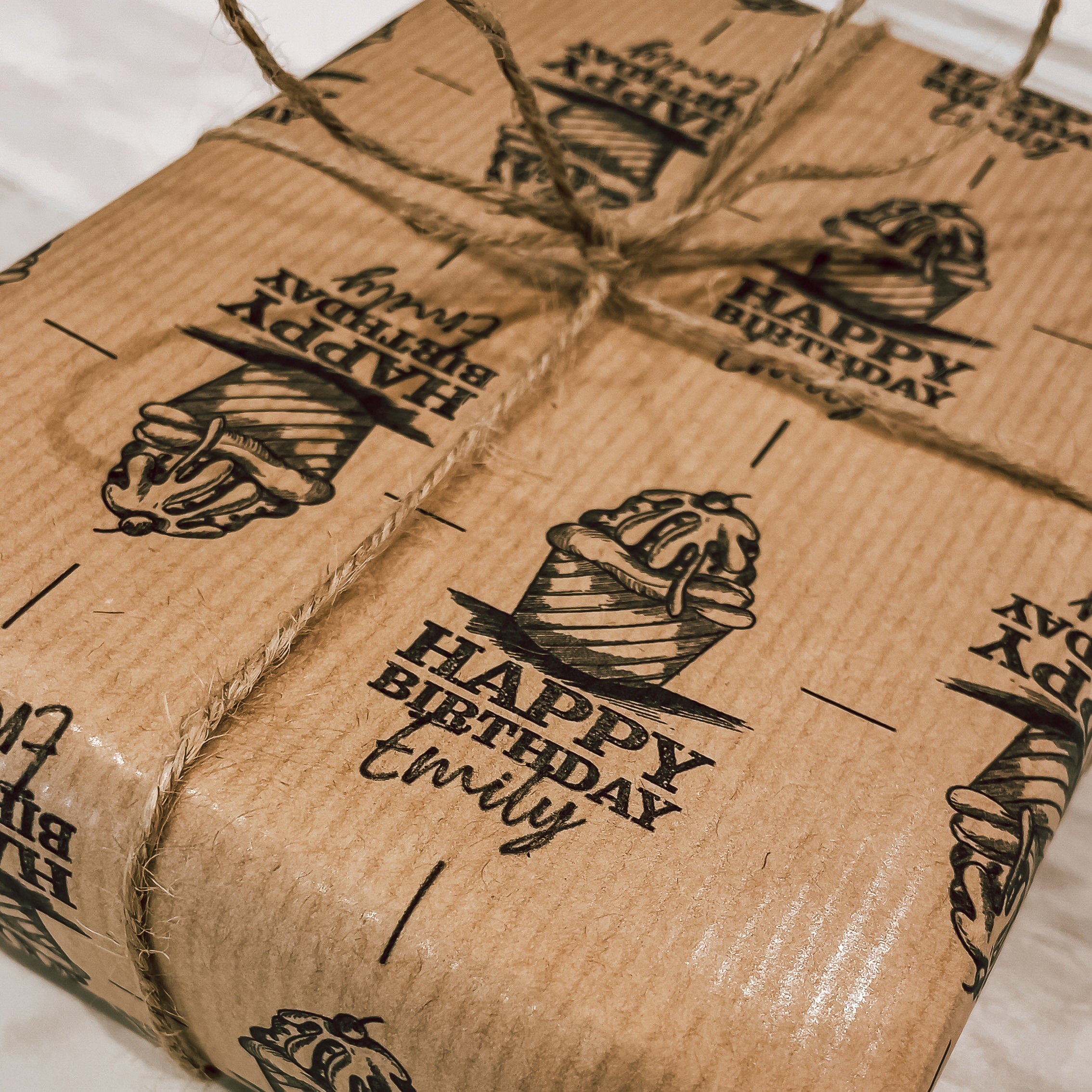 Birthday Kraft Gift Wrapping Paper Rolls Stag Brown Recycled Paper Kraft  Gift Wrap for All Occasions 