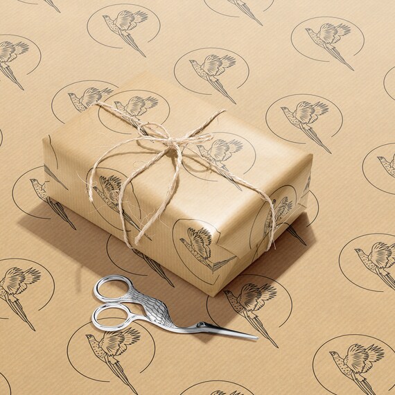 Birthday Kraft Gift Wrapping Paper Rolls Pheasant Brown Recycled Paper Kraft  Gift Wrap for All Occasions 