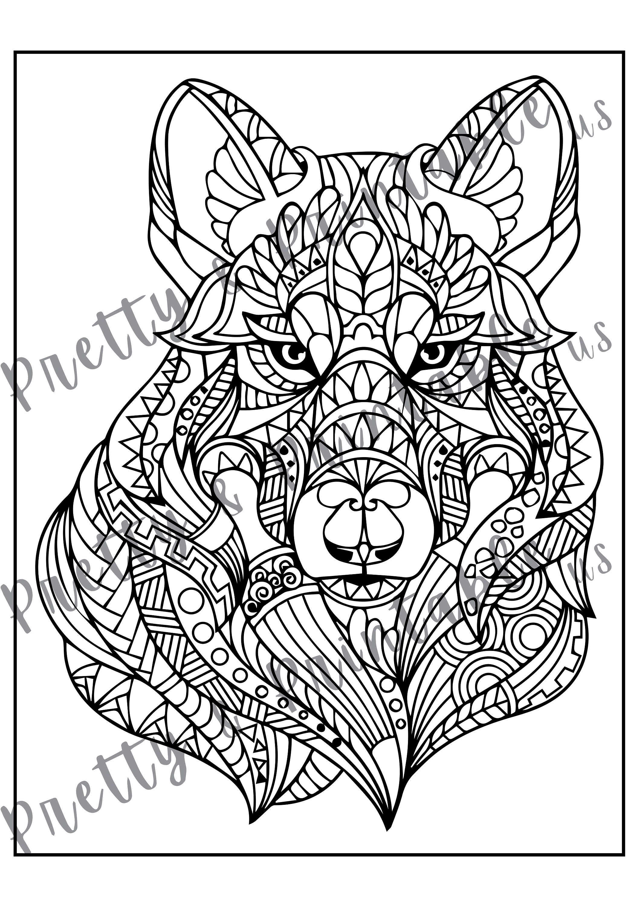 Printable Wolf Coloring Page - Instant Download PDF - Etsy Canada