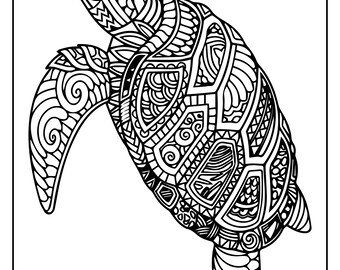 sea turtle coloring etsy