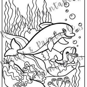 Delfin Ausmalbilder zum ausdrucken - Sofort Download PDF