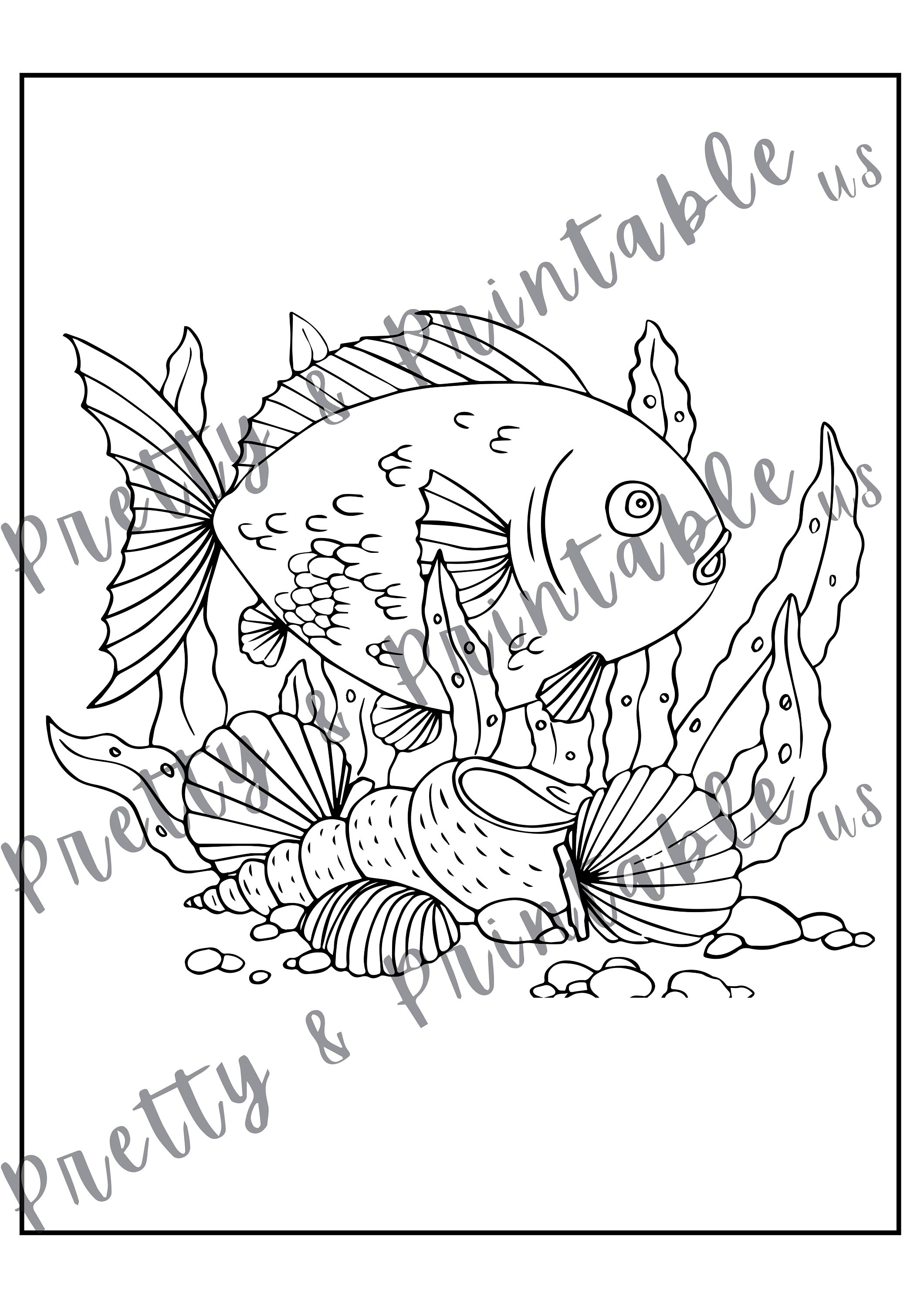Printable Fish Coloring Page Instant Download PDF - Etsy Canada