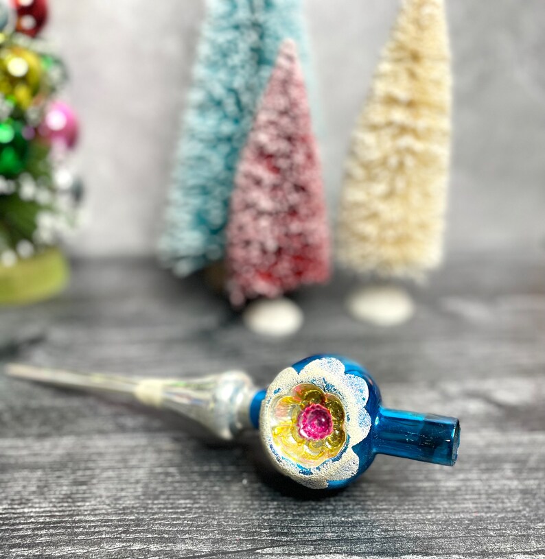 Mercury Glass Tree Topper by Lanissa West Germany Blue and Etsy