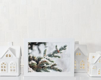Winter Pine Wall Art Print | Winter Home Decor | Christmas Decor | Winter Decor for Home