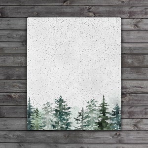 Pine Tree Winter Throw Blanket | Winter Decor | Velveteen Minky Soft Blanket | 60”x50” Christmas Blanket