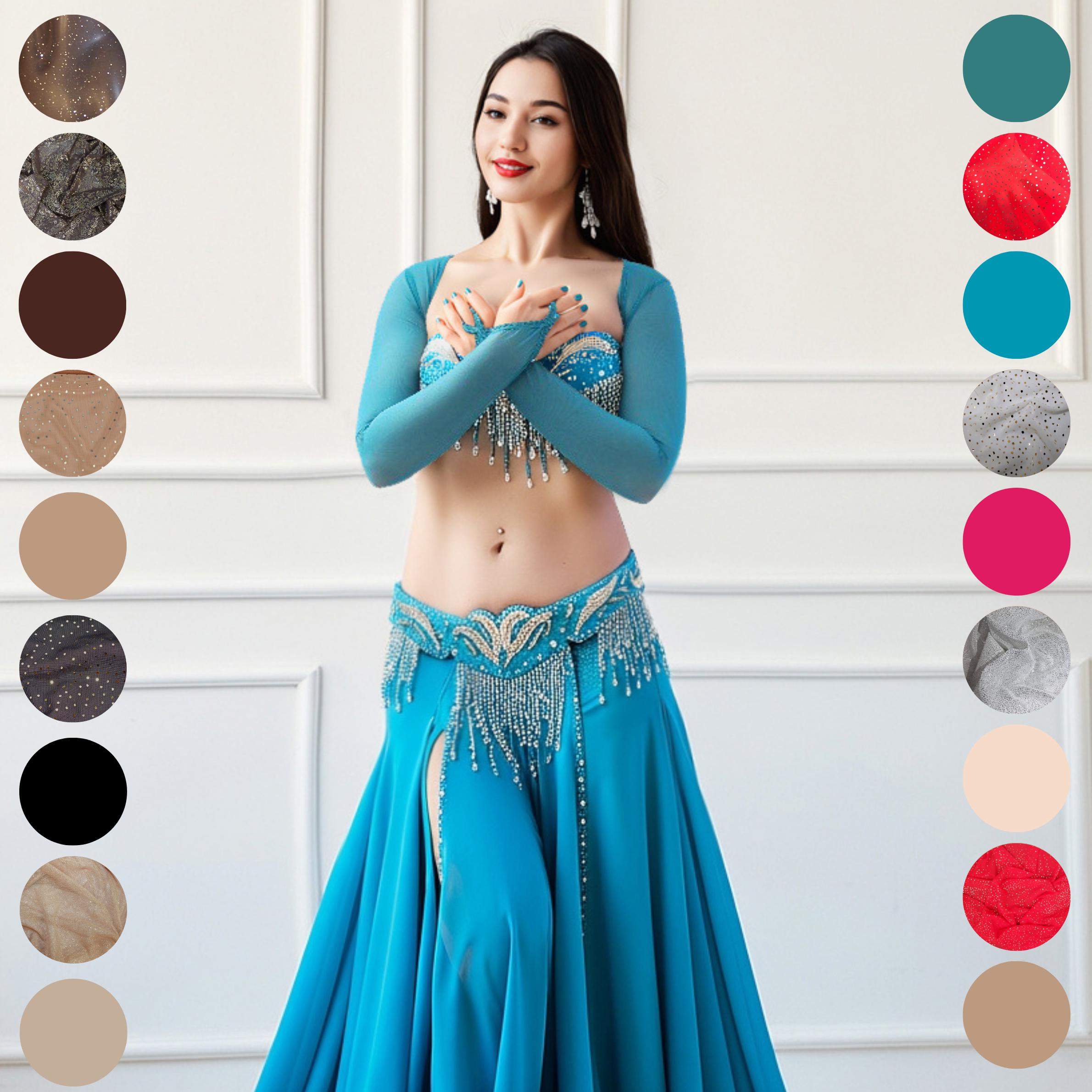 Deep Pink Satin 6 - 12 - 25 Yard Tiered Gypsy Skirt Belly Dance - Foto 9