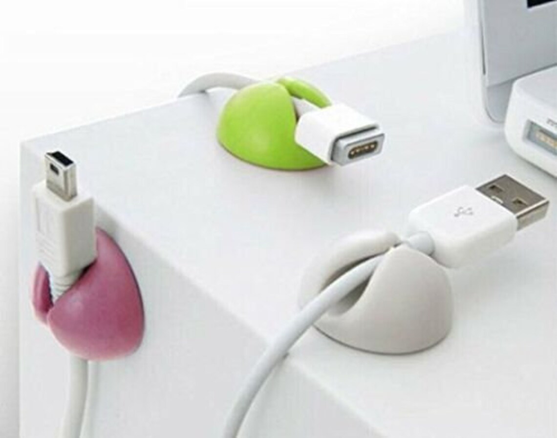 Set of 5 Cable Tidy Clips Organiser Desk USB CHARGER CABLES Etsy UK