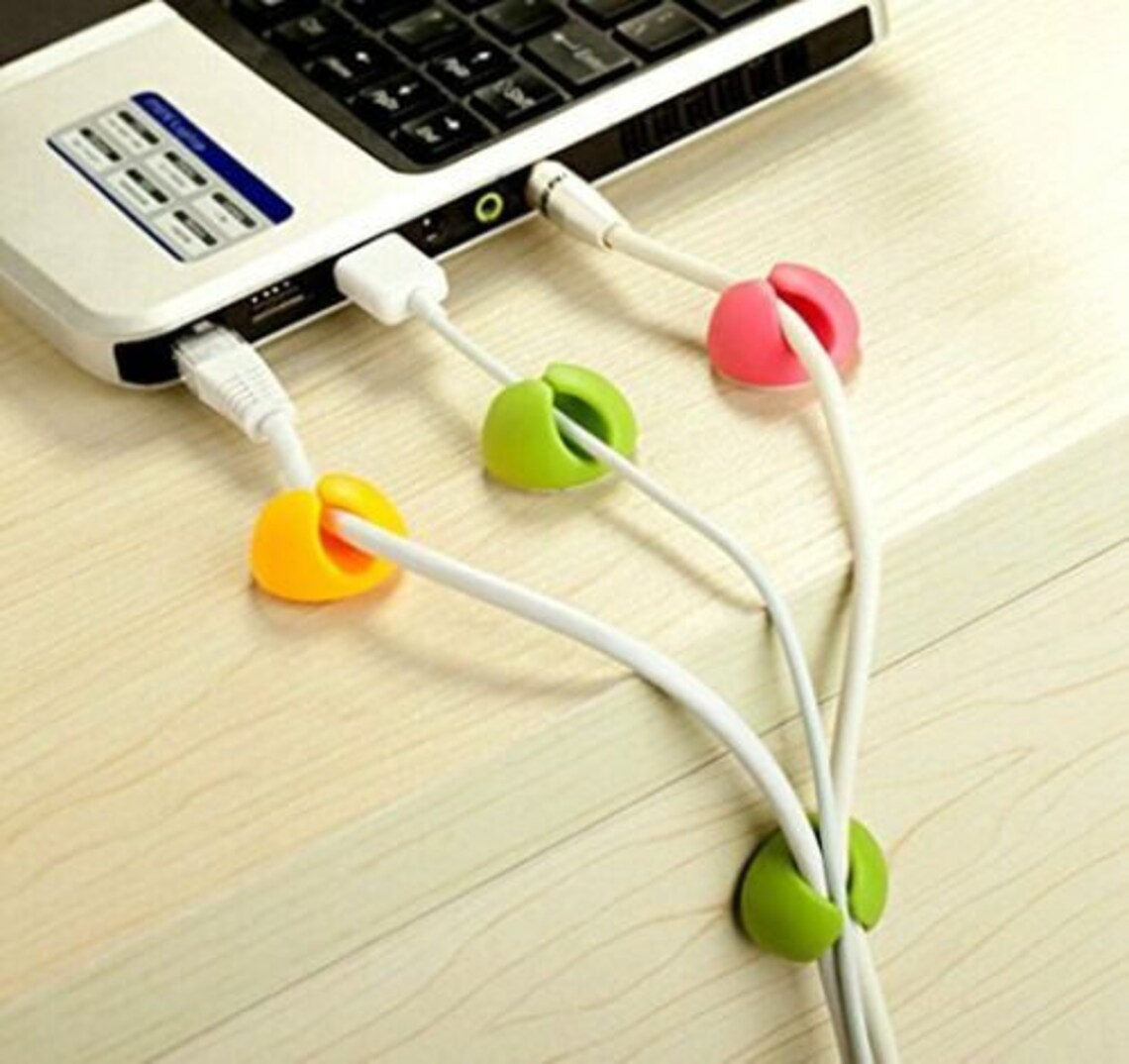 Set of 5 Cable Tidy Clips Organiser Desk USB CHARGER CABLES Etsy UK