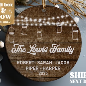 Personalized Family Ornament, Custom Family Keepsake, First Christmas, Custom Ornament, Christmas Ornaments, Christmas Gift #88