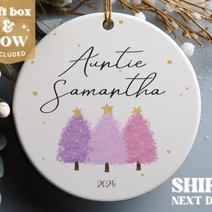 Personalized Aunt Ornament - Gift for New Aunt - Christmas Auntie Ornament #213