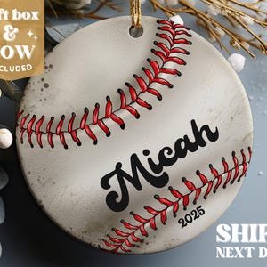 Sports Christmas Ornament 2025 - Kids Christmas Ornament - Baseball Ornament #175