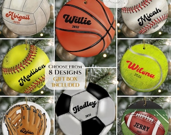Sports Christmas Ornament 2025 - Kids Christmas Ornament - Multi Sport Ornament #175-180, 198, 199