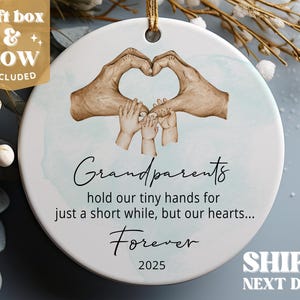 Personalized Grandparents Ornament, Three Grandchildren, Custom Family Keepsake, Custom Ornament, Christmas Gift #243