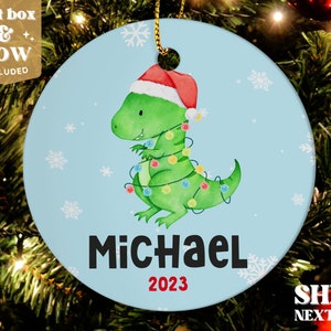 Christmas Ornaments Personalized Kids Dinosaur, First Christmas, Custom Ornament, Christmas Ornaments, Christmas Gift #44