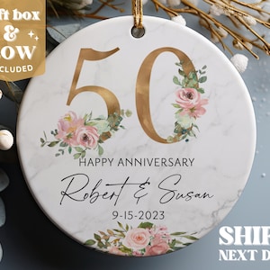 50th Anniversary Ornament Personalized, Christmas Ornament, Personalized, 50th Wedding Anniversary, Christmas Gift #145