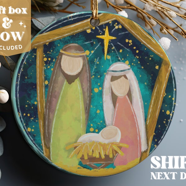 Nativity Christmas Ornament - Reason for the Season - Christian Ornament Christmas Gift #212