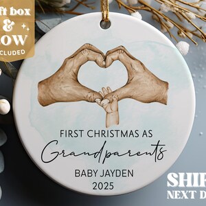 Personalized Grandparents Ornament, One Grandchildren, Custom Family Keepsake, Custom Ornament, First Christmas, Christmas Gift #240