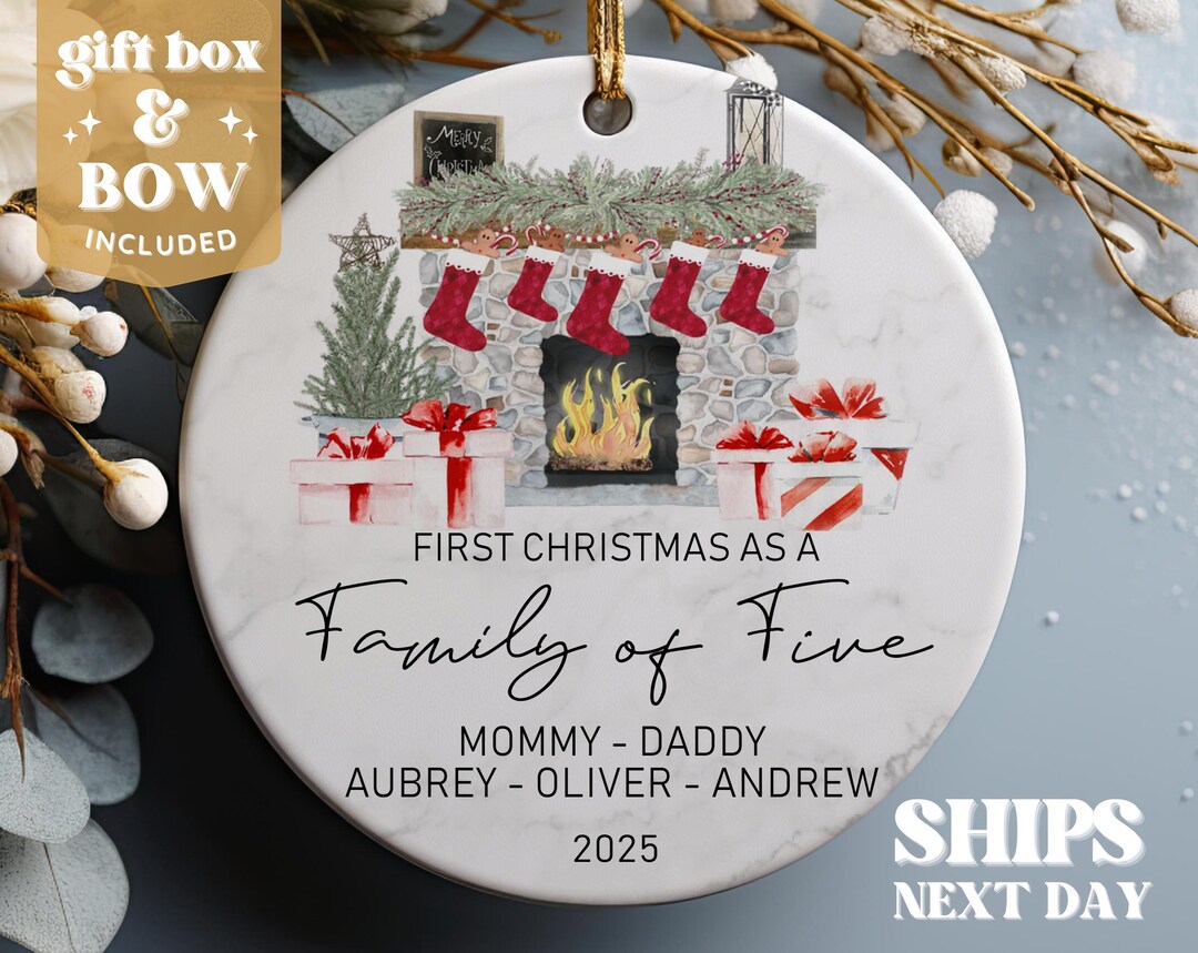Family of Five Christmas Ornament - New Baby Christmas Ornament 2025 ...