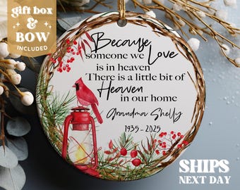 Memorial Christmas Ornament, Cardinal Ornament, Sympathy Ornament, Custom Family Keepsake, Custom Ornament, Christmas Gift #104