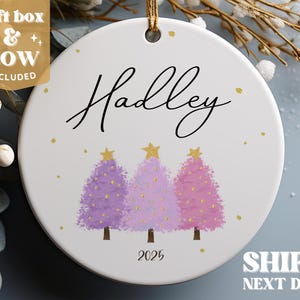 Girls Personalized Christmas Ornament - Baby's First Christmas Ornament 2025 - Baby Girl Custom Ornament #209