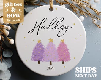 Girls Personalized Christmas Ornament - Baby's First Christmas Ornament 2025 - Baby Girl Custom Ornament #209
