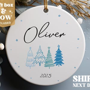 Boys Personalized Christmas Ornament - Baby's First Christmas Ornament 2025 - Baby Boy Custom Ornament #216