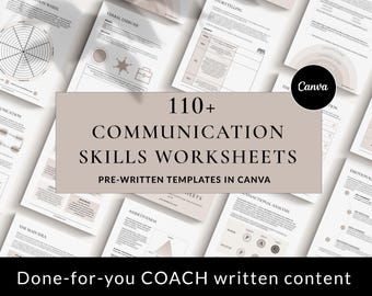 Communication Skills Workbook, Canva Templates, Therapy Tools, Coaching Worksheets