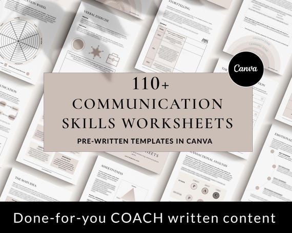Communication Skills Workbook, Canva Templates, Therapy Tools, Coaching Worksheets