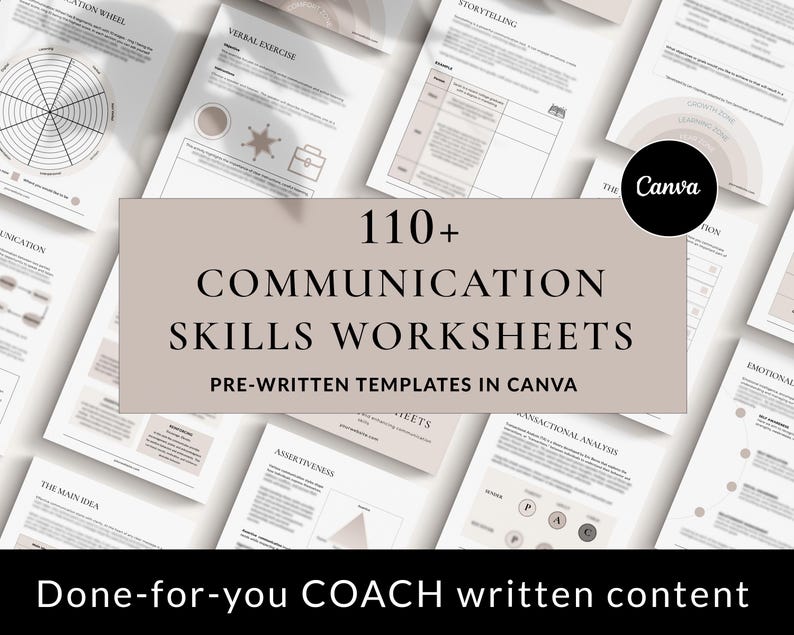 Communication Skills Worksheets, Canva Templates, Therapy Tools, Communication Coach, Communication Worksheets, Communication Exercises