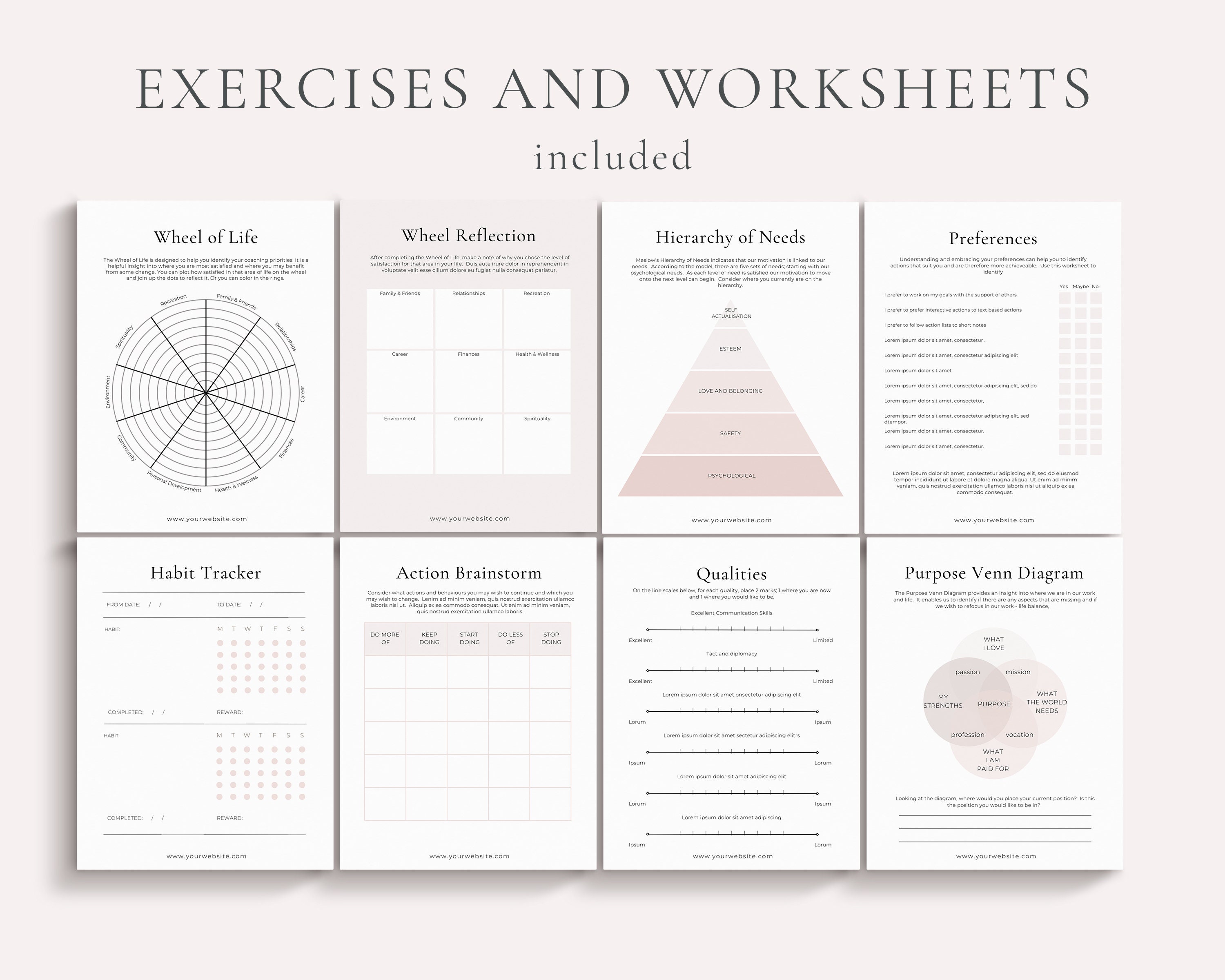 Life Coaching Worksheets Canva Coaching Templates Coaching Canva ...