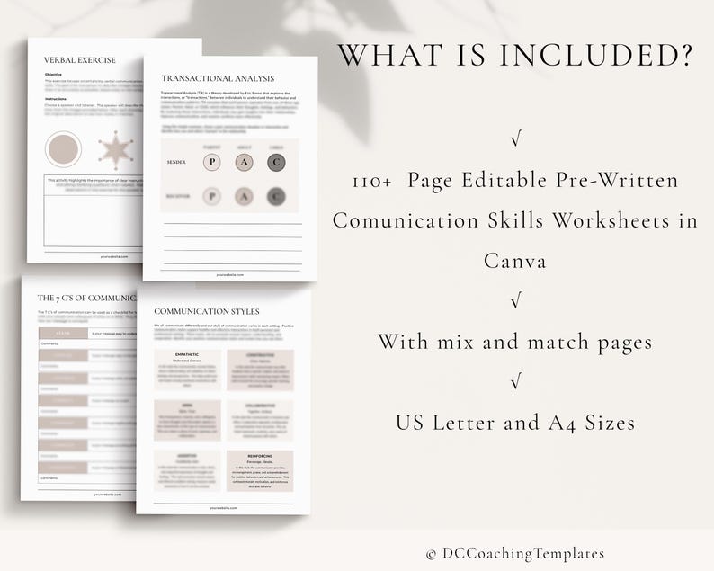 Communication Skills Worksheets, Canva Templates, Therapy Tools, Communication Coach, Communication Worksheets, Communication Exercises