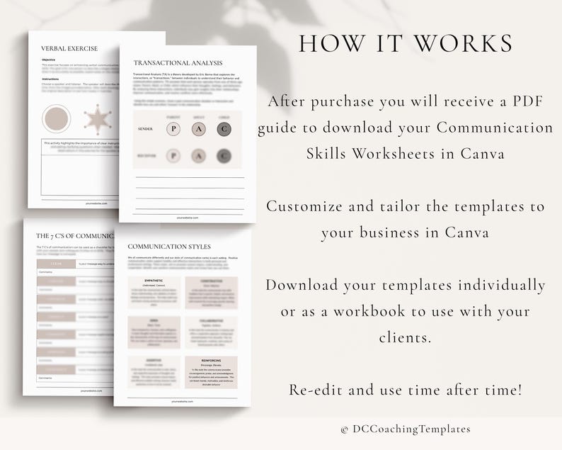 Communication Skills Worksheets, Canva Templates, Therapy Tools, Communication Coach, Communication Worksheets, Communication Exercises