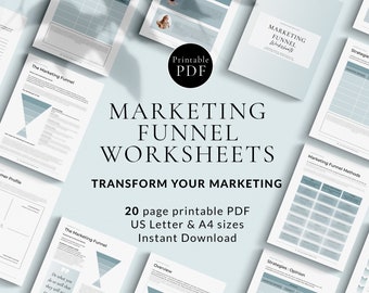 Werkbladen marketingtrechterstrategie, werkboek bedrijfscoaching (afdrukbare pdf)