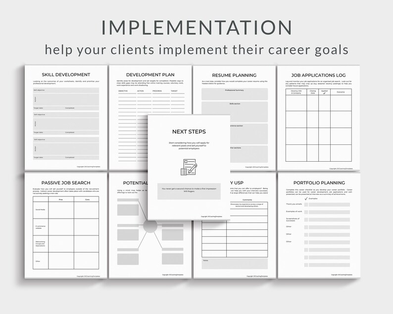 Printable Career Plan Workbook, Career Plan printable, Career Planning tools, Career Coaching printable pdf, Career Toolkit, Career Change