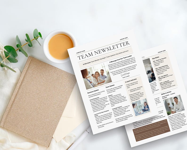 Team Newsletter Template Canva, Office News Letter, Staff Morale ...