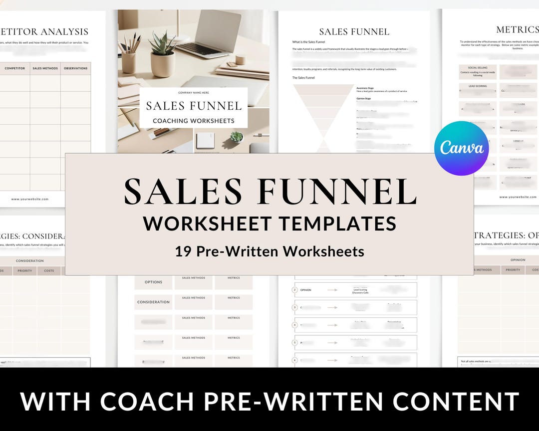 Sales Funnel Templates, Canva Coaching Workbook, Selling Planner Guide - Etsy