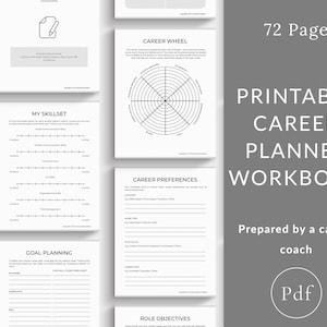 Printable Career Plan Workbook, Career Plan printable, Career Planning tools, Career Coaching printable pdf, Career Toolkit, Career Change