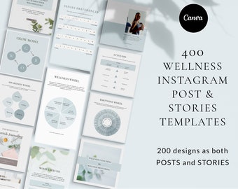Wellness Instagram Post Templates, Canva Templates, Wellness Instagram Templates, Wellness Coaching Health and Wellness Business IG Story