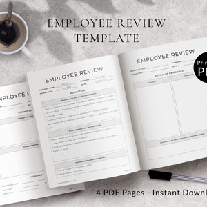 Employee Performance Review Forms, Employee Evaluation Form, Performance Appraisal template, Annual review, HR templates, Staff Printable