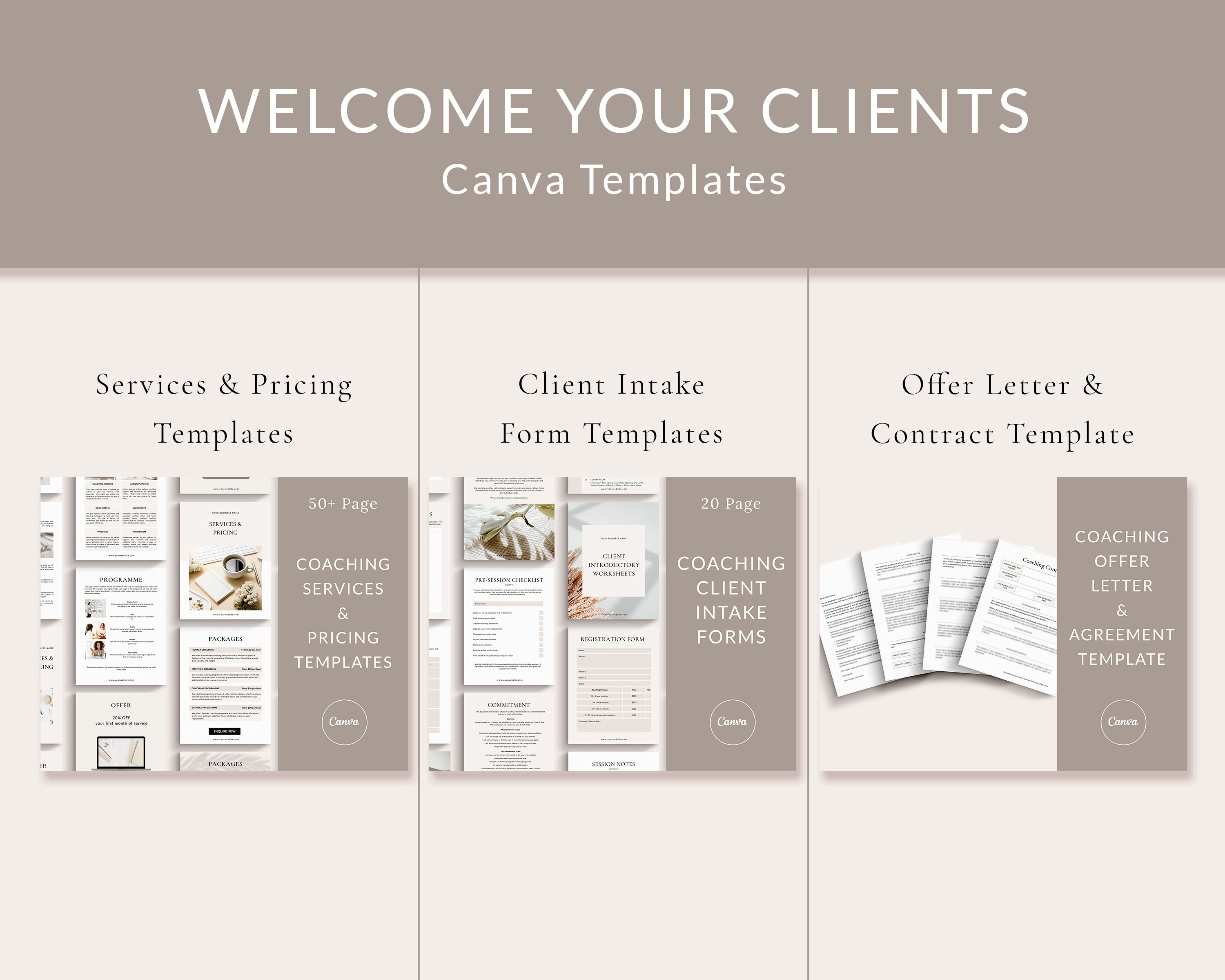 Coaching Business Template Bundle Canva Template Coaching, Coaching ...